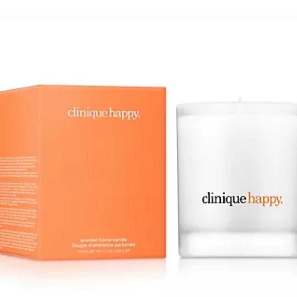 Clinique Special Edition Happy Scented Home Candle with Orange Box 7 oz. NWT